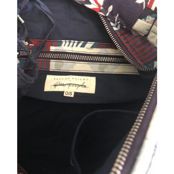 Free People X Brenda Knight Road Trippin Fringed Beaded Shoulder Bag  Blue Multi - Picture 4 of 13